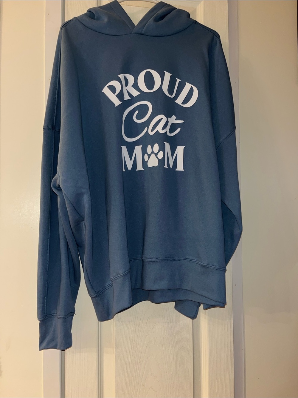 Proud Cat Mom Hoodie - Slate Blue